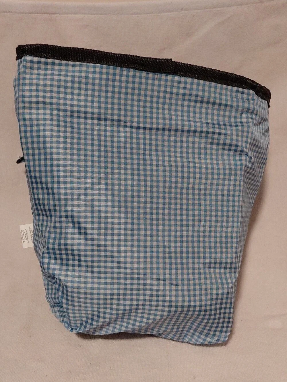 Dallmayr Dark Grey Waterproof Lined Felt Backpack W/ Blue Gingham Lining